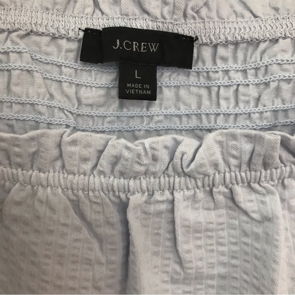 J.Crew Baby Blue Seersucker Smocked Top - Picture 5 of 7
